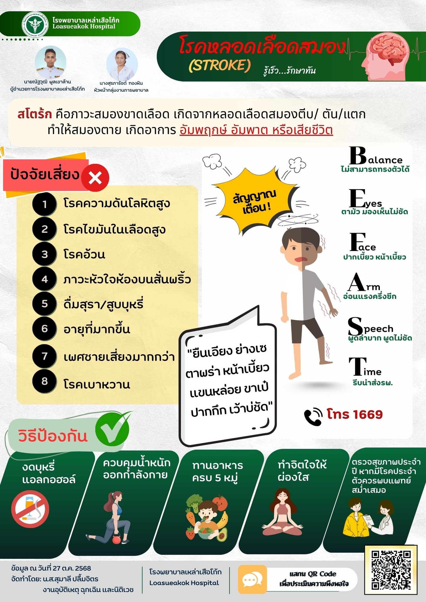 โรคหลอดเลือดสมอง” (Stroke)